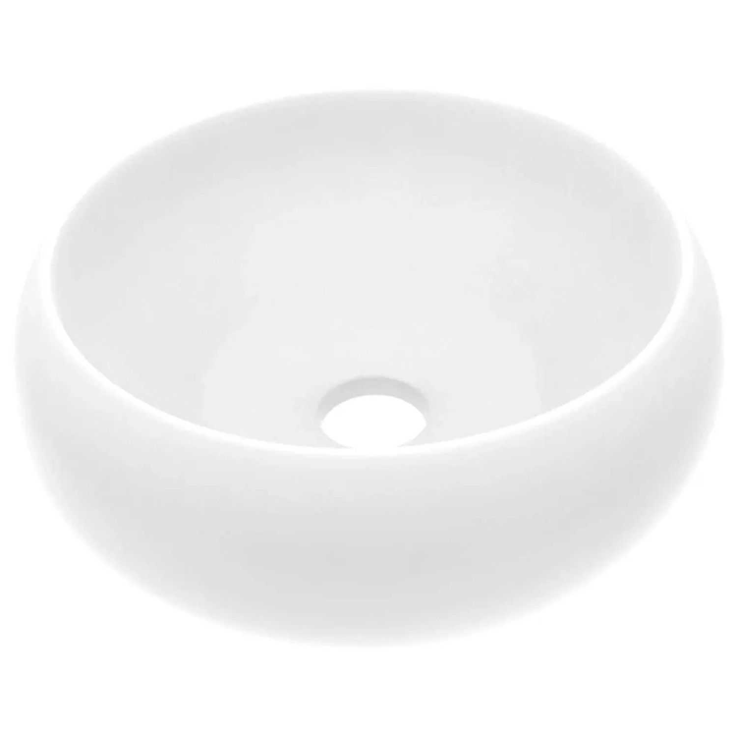 vidaXL Luxuriöses Waschbecken Rund Matt Weiß 40x15 cm Keramik 146998