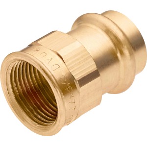 Übergangsmuffe aus Rotguss, 22 mm x 24,1 mm (Rp 3/4), für Pressfittings.