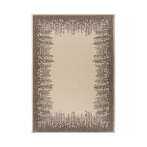 MeGusta Kurzflorteppich Paula, 200x290 cm, creme-braun, modernes Design für Innen- und Außenbereiche.