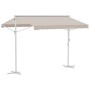 Freistehende, cremeweiße Outsunny Markise aus Metall und Polyester, 300x295x255 cm.