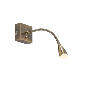 Lindby LED Wandleuchte Wandlampe Innen Jolka 9626892 Modern in Bronze aus Metall 1-flammig Schlafzimmerleuchte