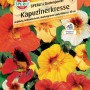 Samenpackung Sperli Kapuzinerkresse Gartenjuwel mit bunten Blüten in Gelb, Orange und Rot.