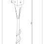 Zeichnung einer feuerverzinkten Einschraubbodenhülse, 650 mm lang, für 70 mm Pfosten.