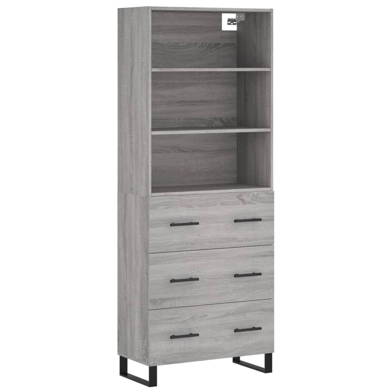 vidaXL Highboard Grau Sonoma 69,5x34x180 cm Holzwerkstoff 3189411 günstig online kaufen