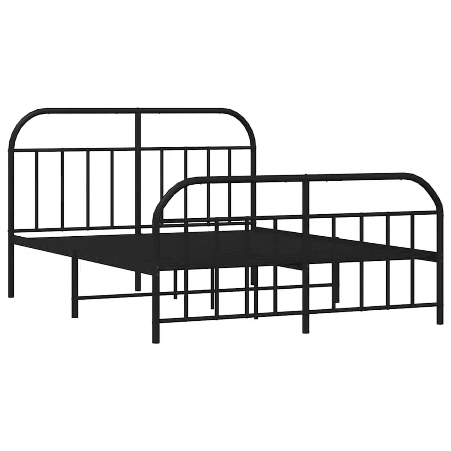 vidaXL Metallbett ohne Matratze mit Fußteil Schwarz 180x200 cm 353657 günstig online kaufen