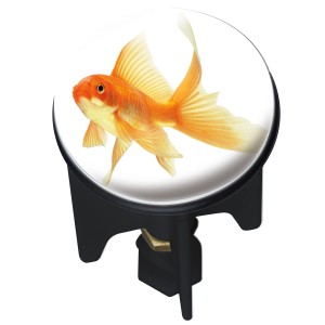 Wenko Abfluss-Stopfen Fish mit Goldfisch-Motiv für Waschbecken.