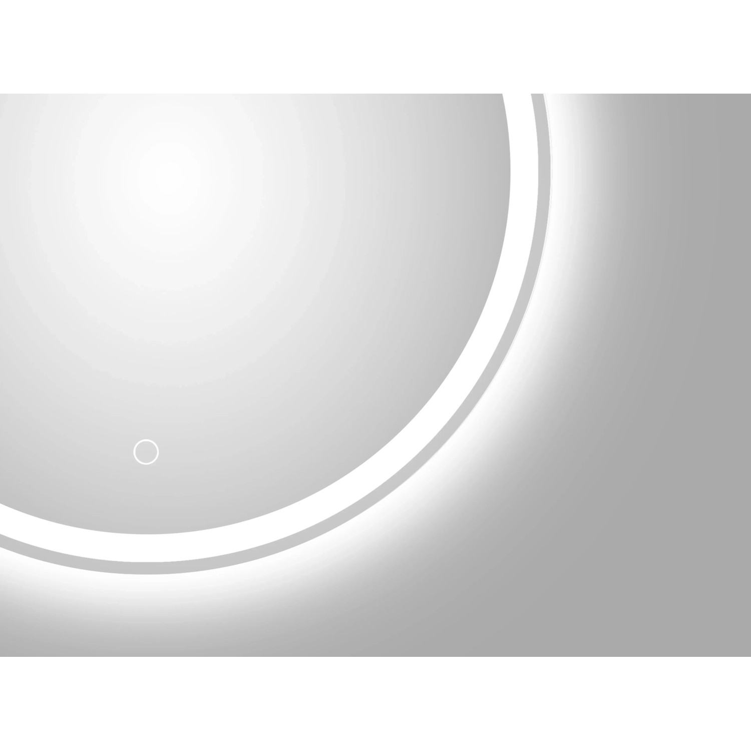 DSK LED-Lichtspiegel Silver Lagos, runder Spiegel mit umlaufender LED-Beleuchtung, Ø 60 cm.