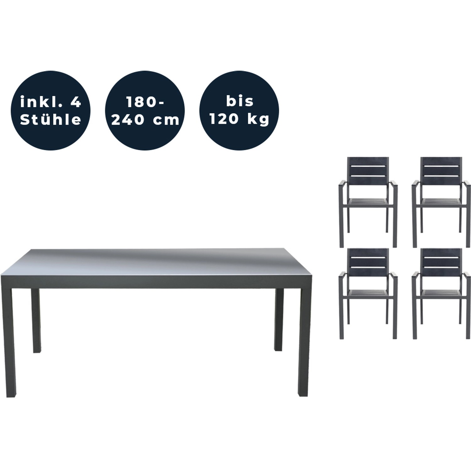 Home Deluxe Sitzgruppe Sol Madera 4-tlg. günstig online kaufen