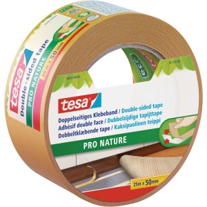 Tesa doppelseitiges Klebeband Eco Fixation, 25 m x 50 mm Rolle.