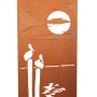Ferrum Art Sichtschutzwand Meer Rost mit Pelikan-Motiv für den Garten.