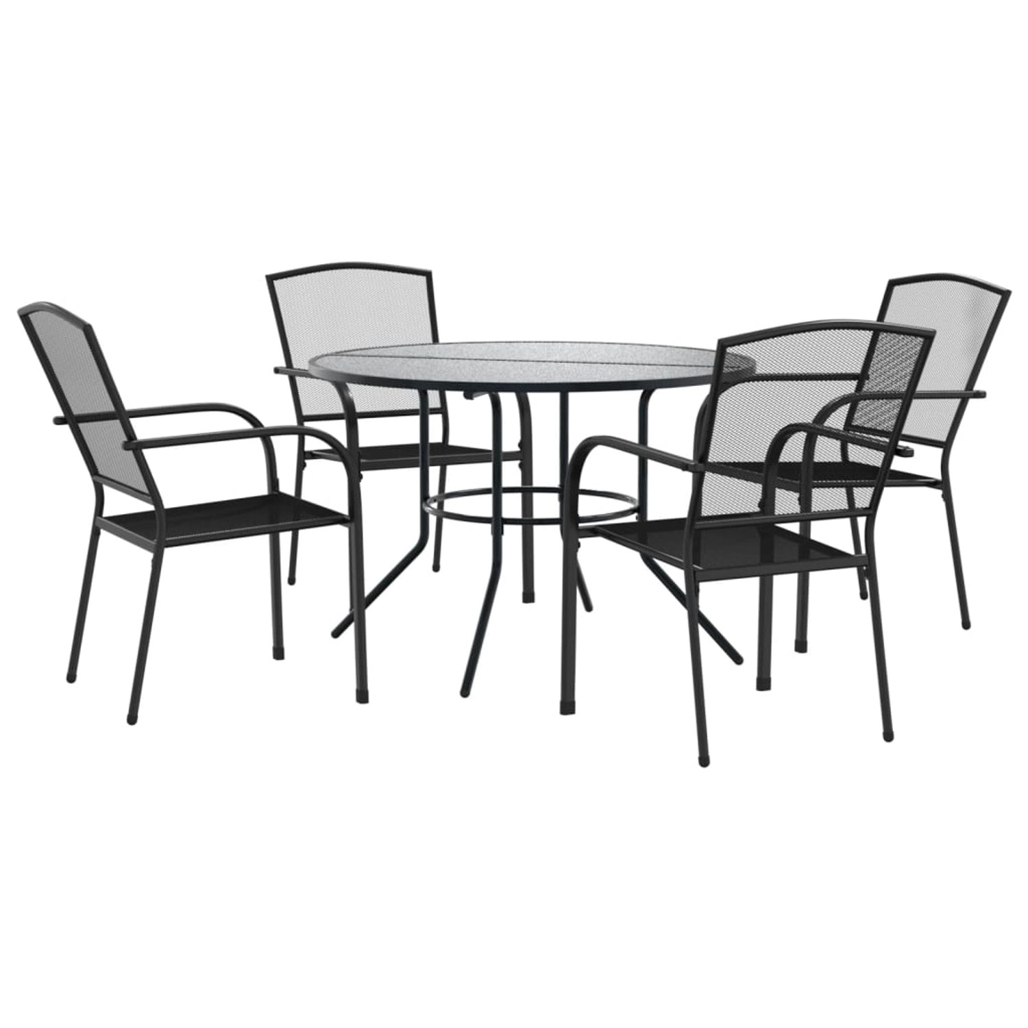 vidaXL Gartenstuhl-Set 5-Tlg Stapelbar Pulverbeschichteter Stahl 3283758 günstig online kaufen
