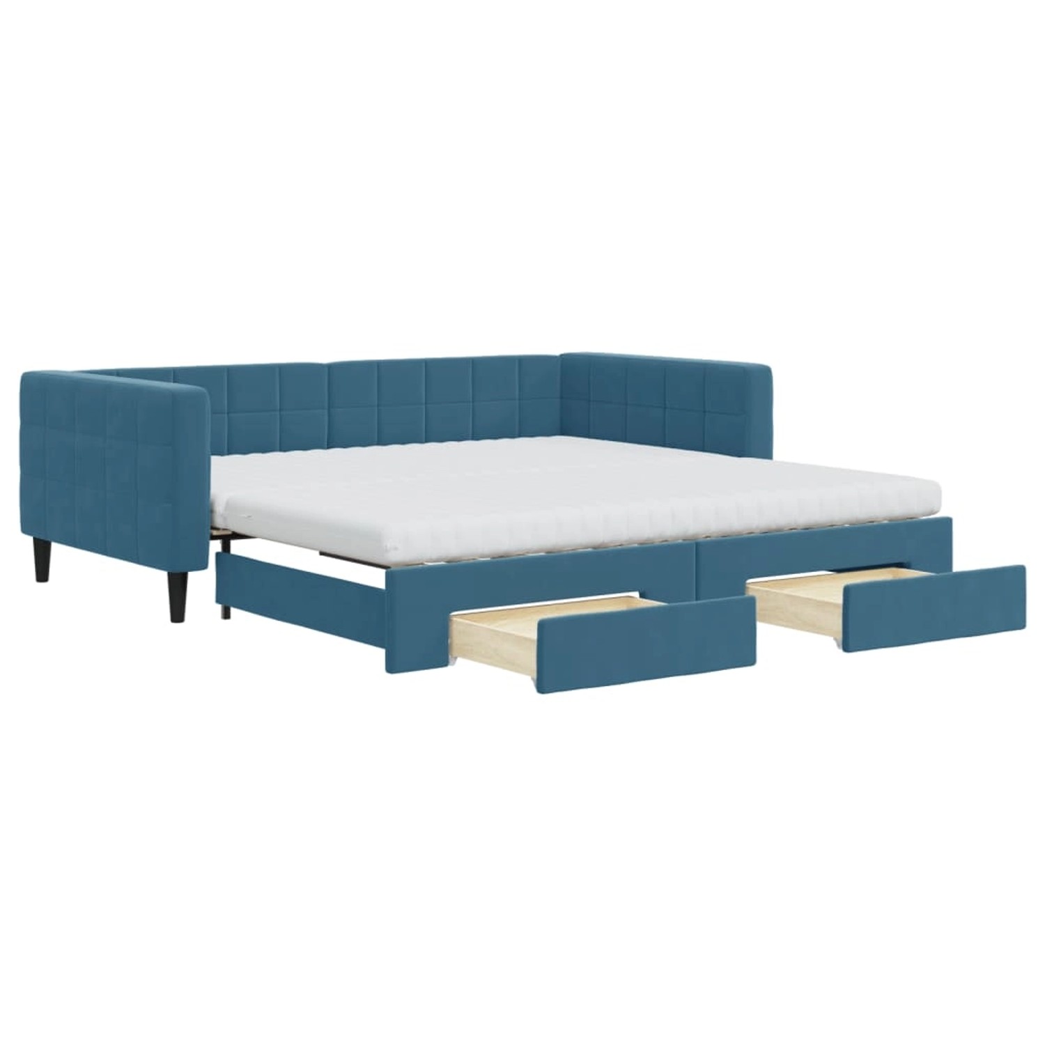 vidaXL Tagesbett Ausziehbar mit Schubladen Blau 100x200 cm Samt1897446 günstig online kaufen