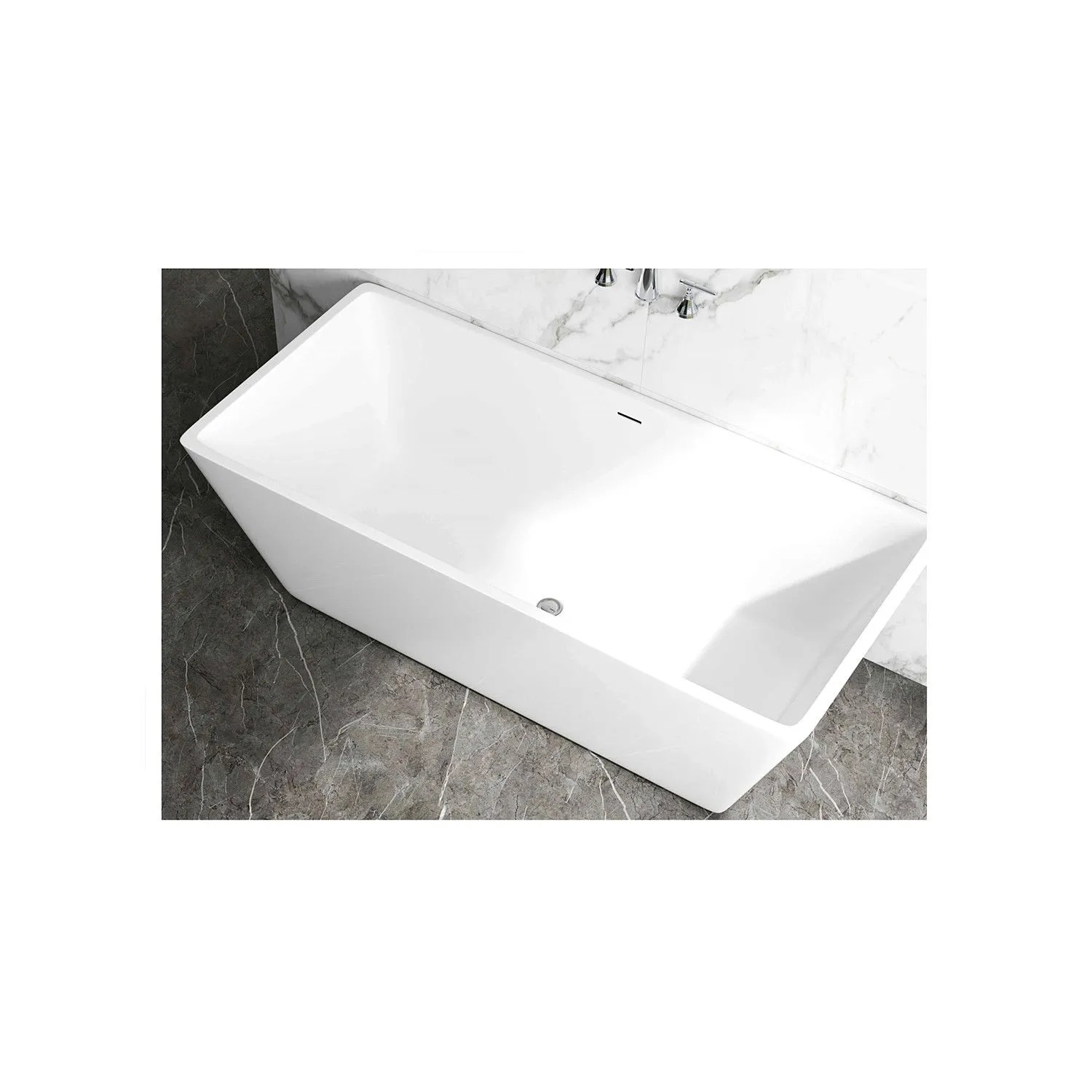 Duschparadies Badewanne Freistehende Acrylbadewanne Acrylwanne Mit Siphon Set 170 x 80 x 58cm Weiß Rechteckige