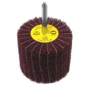Klingspor Schleifmop NCS600 Korn 100. Roter Vliesmopstift mit Metallstift, Zubehör für Schleifer und Bohrmaschinen.