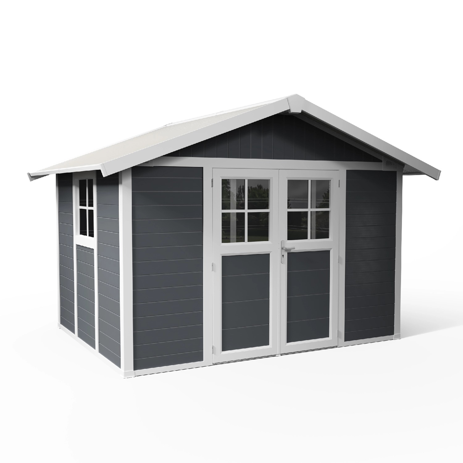 Grosfillex Kunststoff-Gartenhaus Deco H 7.5 Dunkelgrau BxT: 315 cm x 239 cm günstig online kaufen