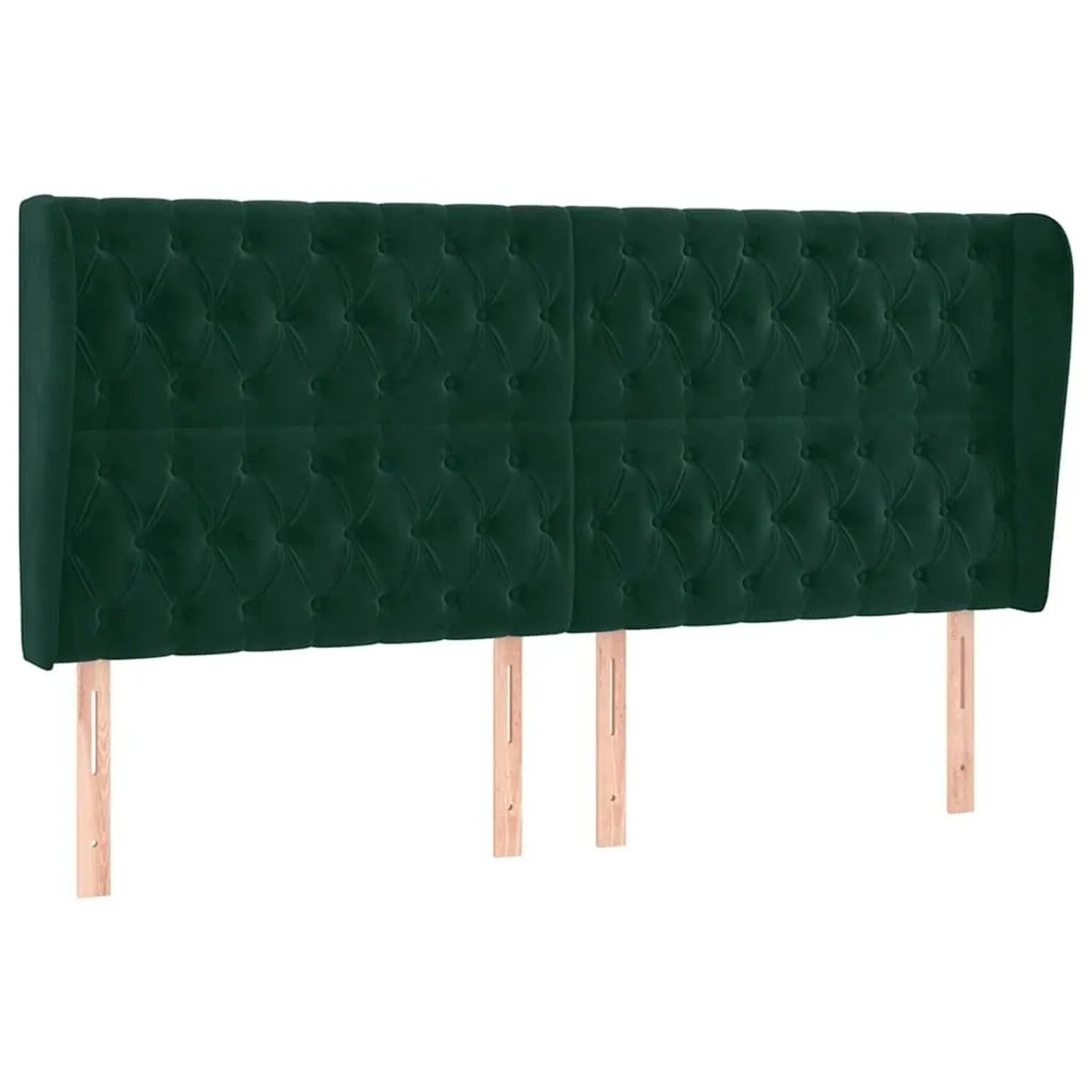 vidaXL Kopfteil mit Ohren Dunkelgrün 183x23x118/128 cm Samt 3118355