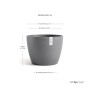 Ecopots Pflanztopf Stockholm, grau, 23,2x17,6cm. Ideal für Innen- und Außenbereich.