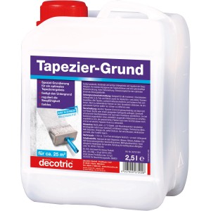 Decotric Tapezier-Grund, 2,5 l, für optimale Haftung und Untergrundvorbereitung vor dem Tapezieren.