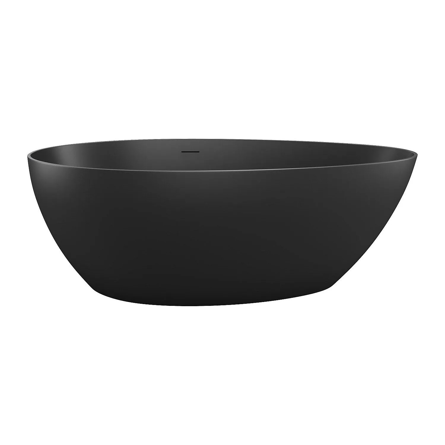 Vente-unique Freistehende Badewanne Apulia Schwarz 160 cm