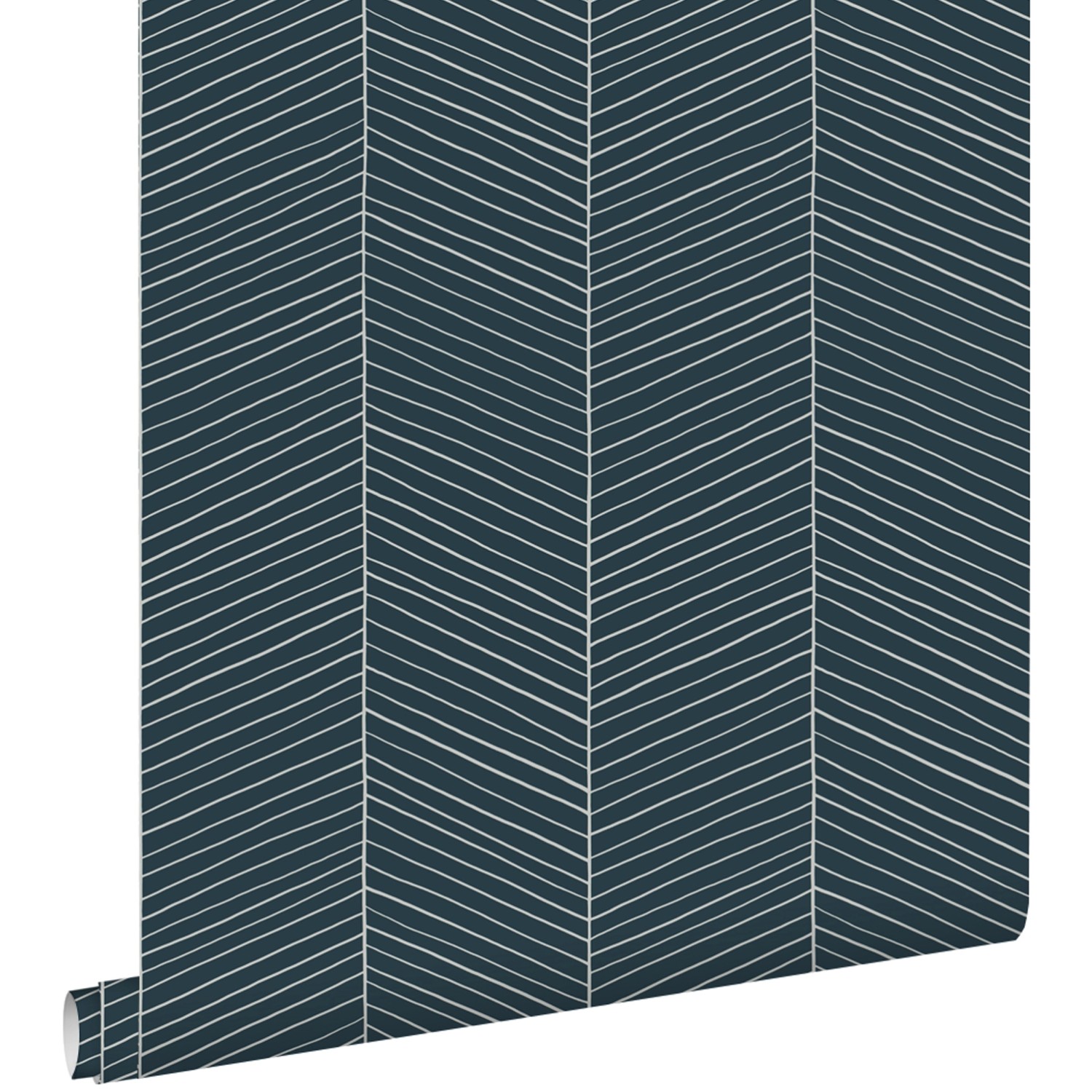 ESTAhome Tapete Fischgrätmuster Dunkelblau 53 cm x 10.05 m günstig online kaufen