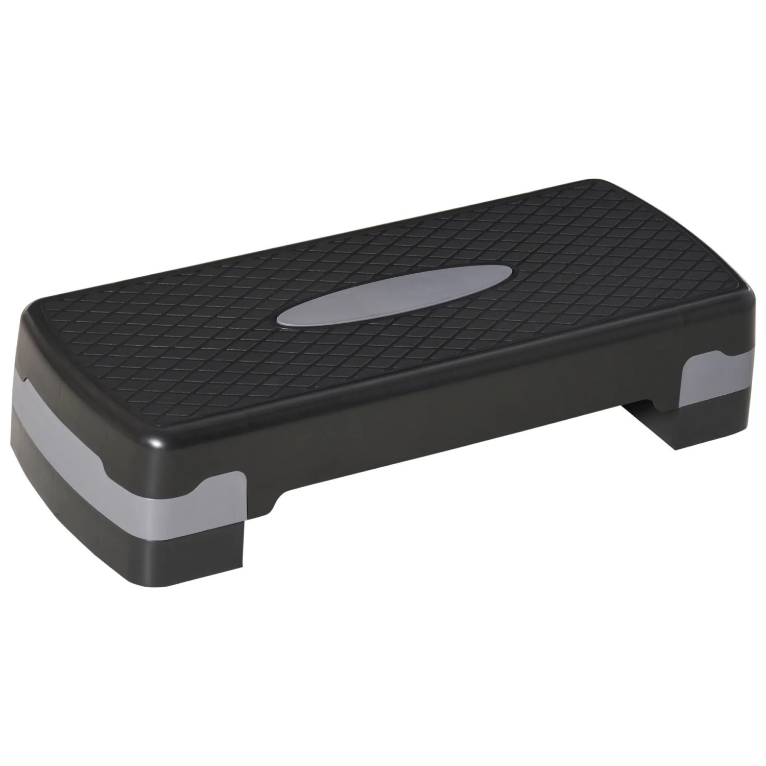 HOMCOM Steppbrett Aerobic Kunststoff Schwarz Grau 68L x 29B x 15Hcm