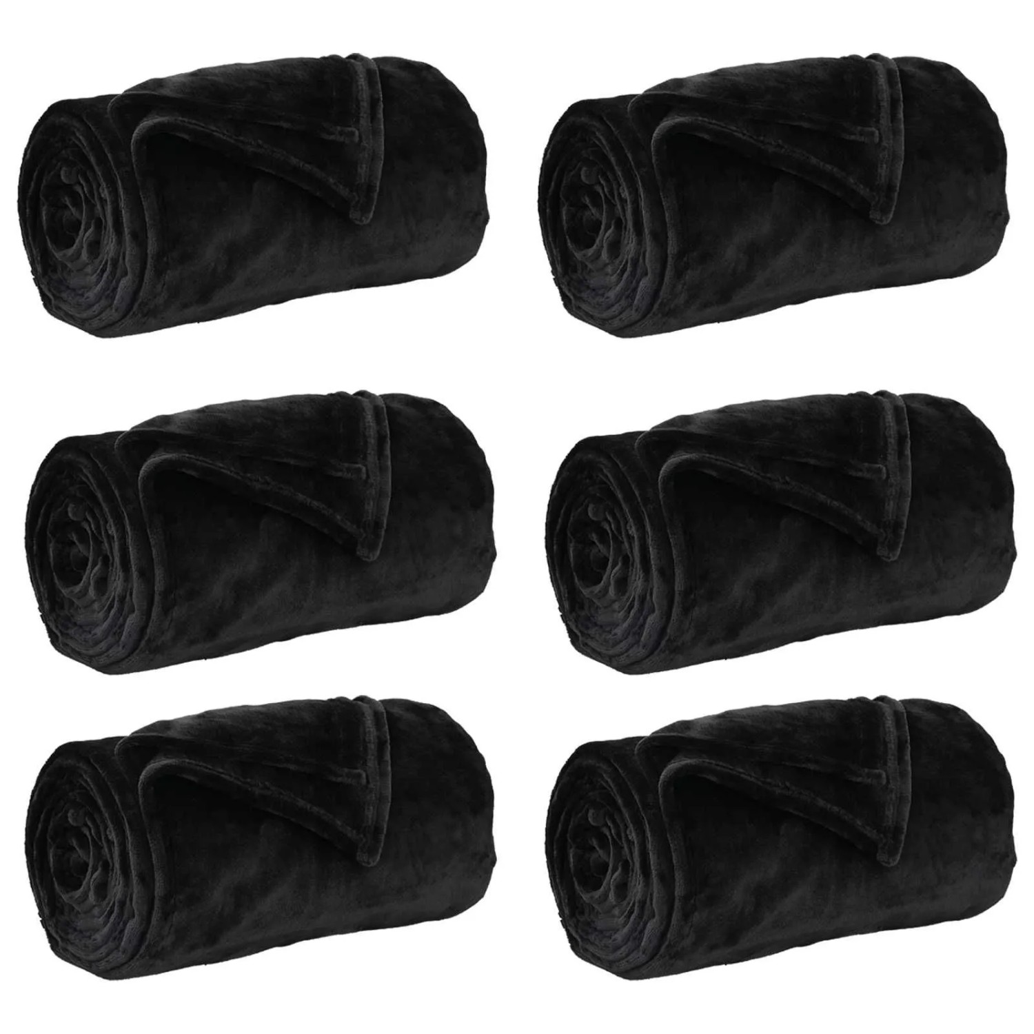 vidaXL Wohndecken 6 Stück Schwarz 240 x 270 cm Fleece 42016812
