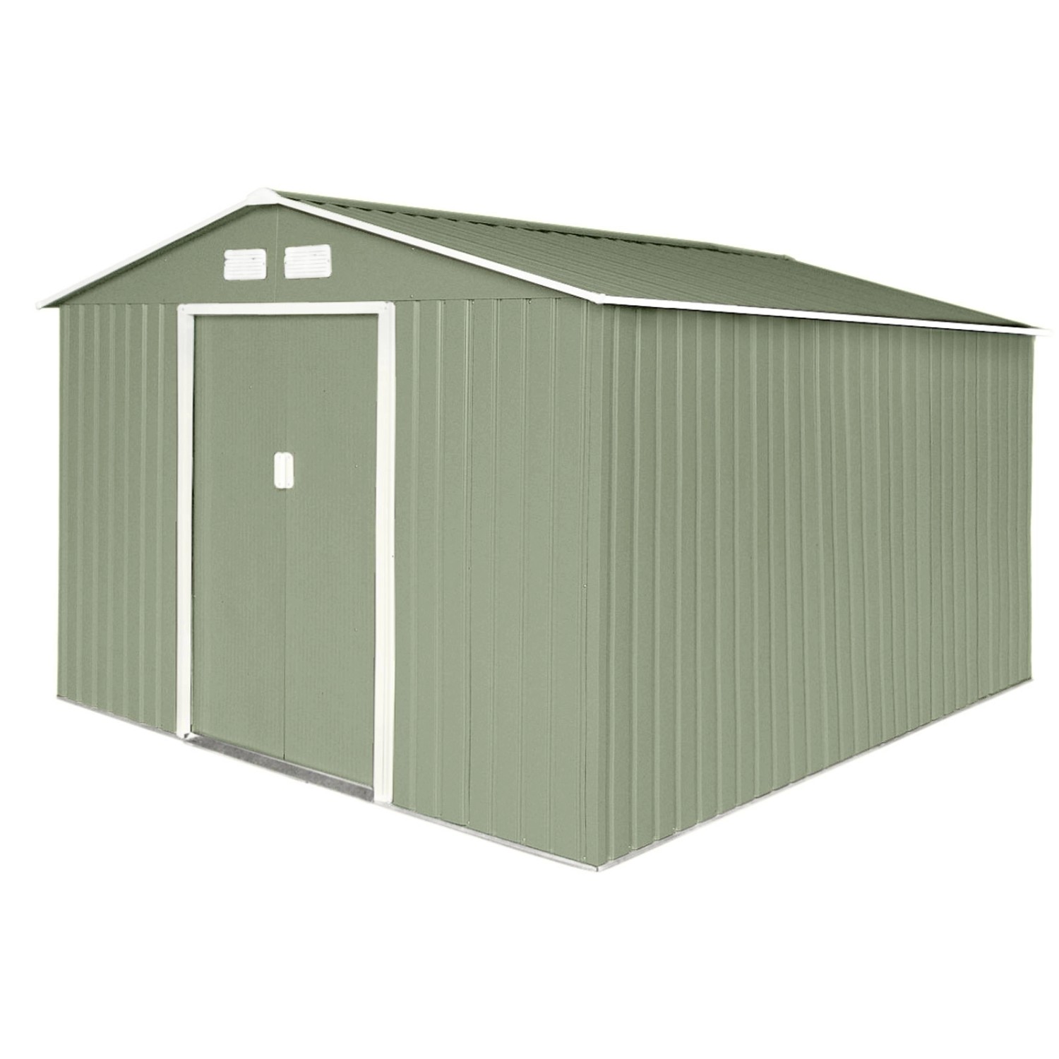 Hattoro S300 Metall Gerätehaus mit Bodenrahmen 12,5 m³ Satteldach Hellgrün günstig online kaufen