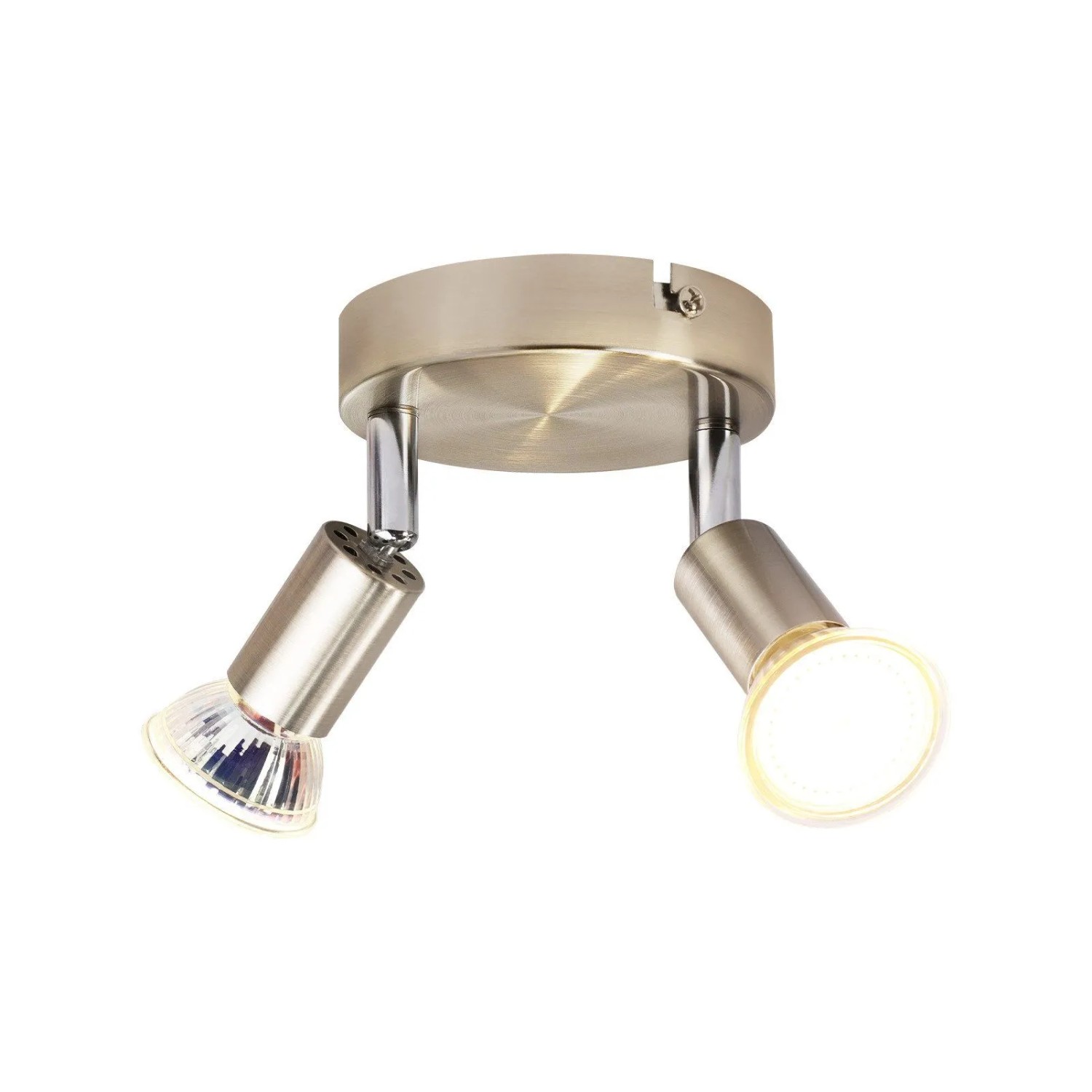 ZMH LED Deckenstrahler 2-Flammig GU10 Schwenkbar 330° Nickel Rund ohne Leuchtmittel