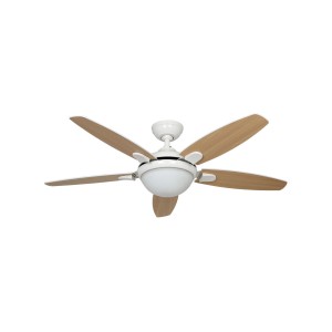 Weißer HUNTER FANS Deckenventilator Contempo 132 cm mit Beleuchtung und Fernbedienung.