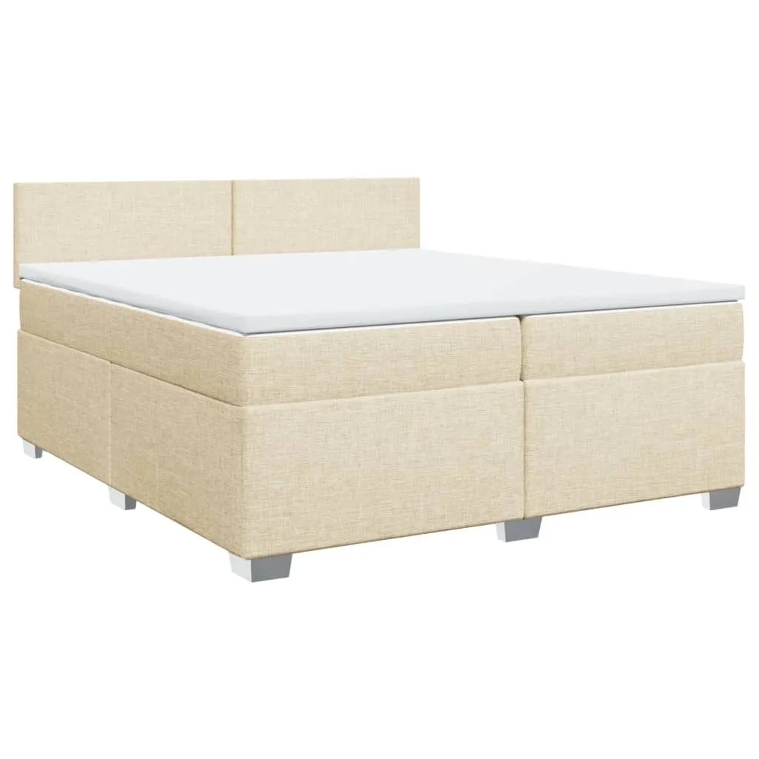 vidaXL Boxspringbett mit Matratze Creme 200x200 cm Stoff 3288293 günstig online kaufen