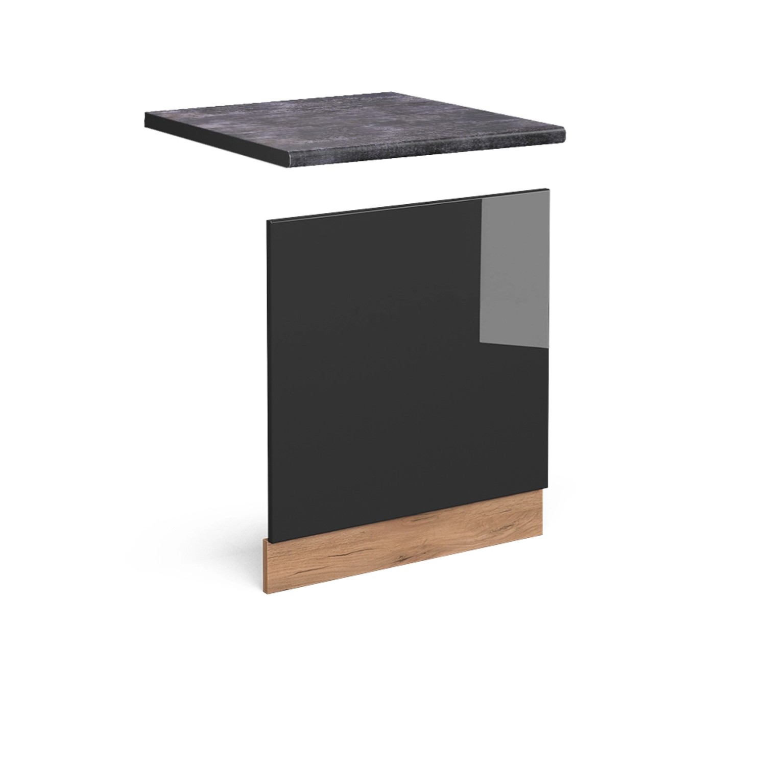 Vicco Frontblende R-Line Anthrazit Hochglanz/Goldkraft Eiche 60 cm AP Anthrazit