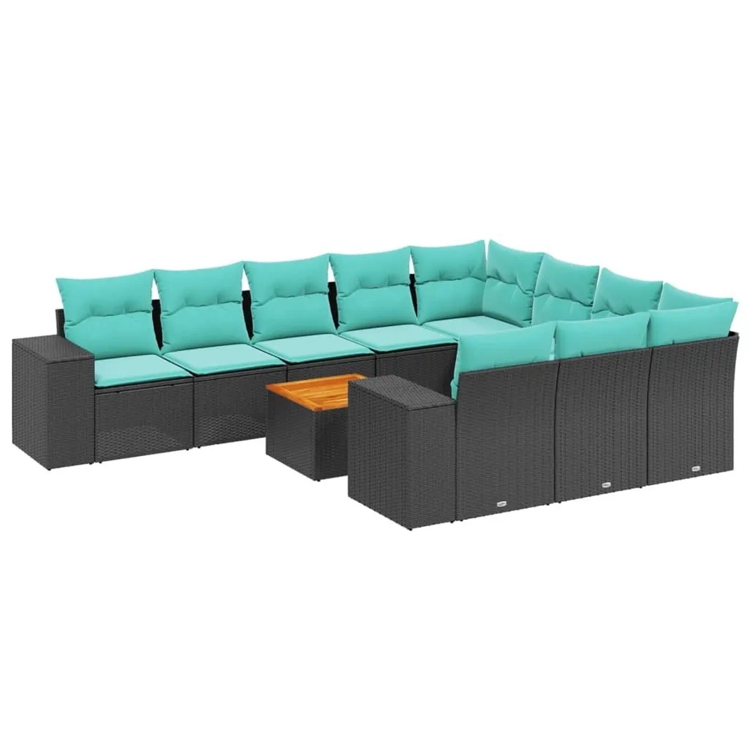 vidaXL 11-Tlg Gartensofa-Set mit Kissen Schwarz Polyrattan 3225623 günstig online kaufen