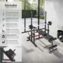 Tectake Squat Rack Creed mit Hantelbank, verstellbar für Kniebeugen und Bankdrücken. Ideal für dein Home-Workout.