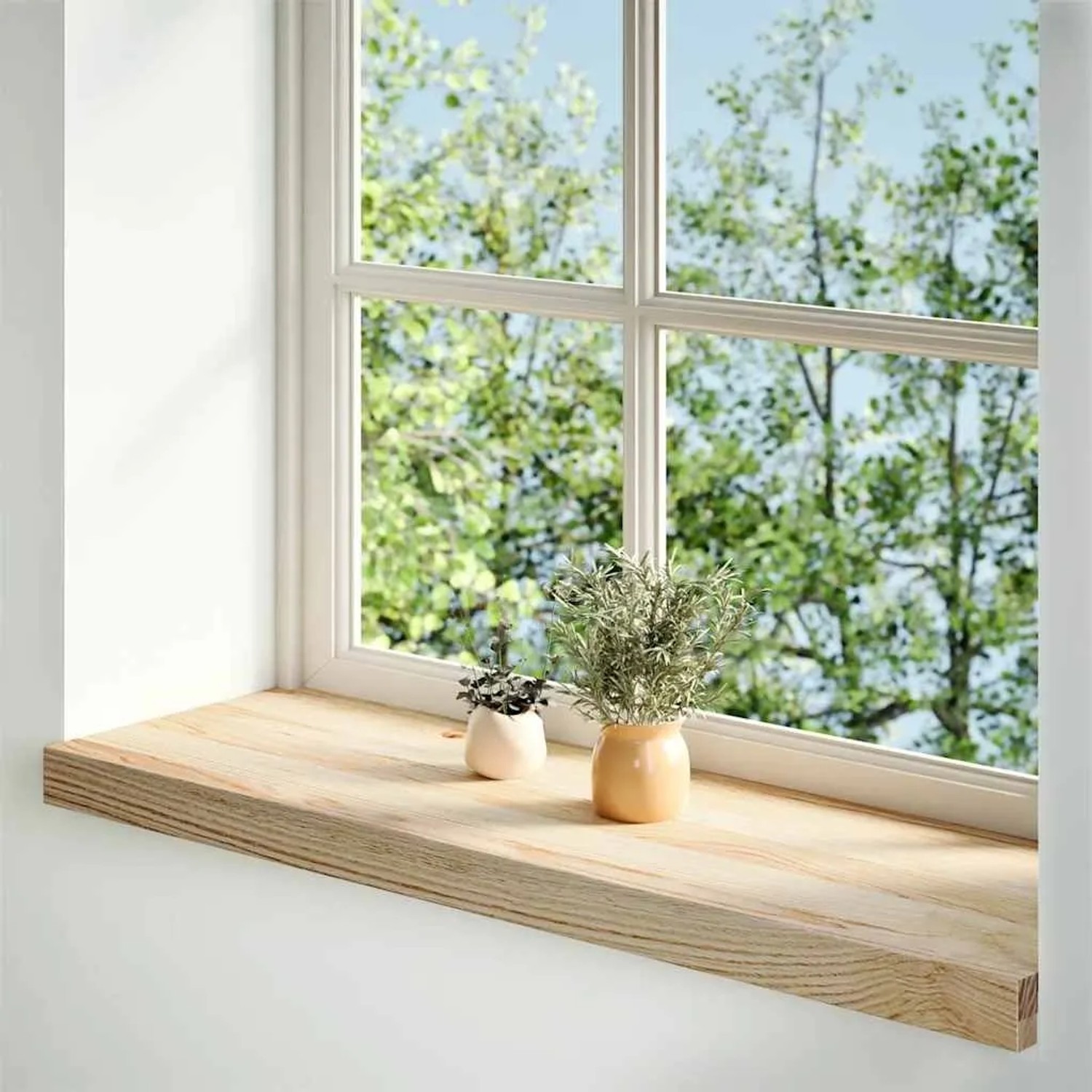 vidaXL Fensterbänke 2 Stk Unbehandelt 70x30x2 cm Massivholz Eiche 4009109_2