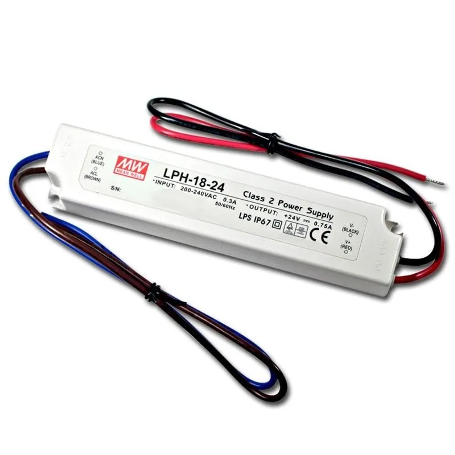 Mean Well LED Transformator 24V 075A 18W IP67