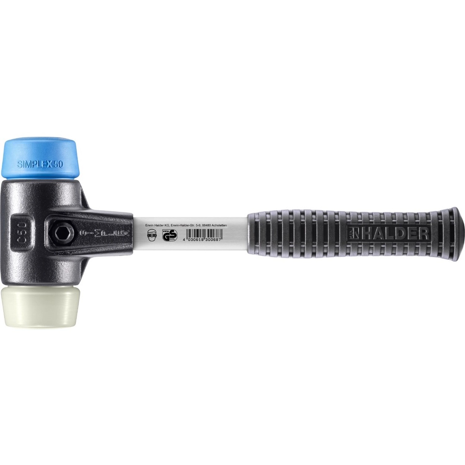 Halder Simplex Schonhammer Ø 50 mm TPE-soft Blau   Nylon mit Verstärktem Te günstig online kaufen