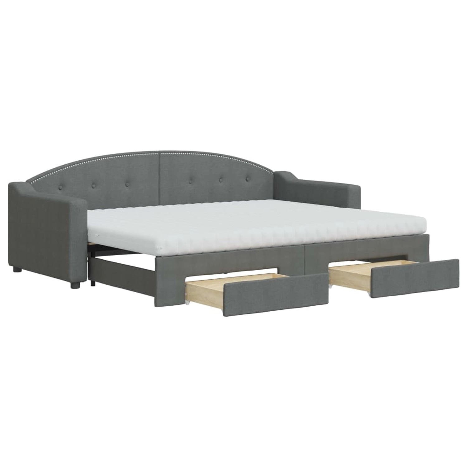 vidaXL Tagesbett Ausziehbar mit Schubladen Dunkelgrau 80x200 cm Stoff188587 günstig online kaufen