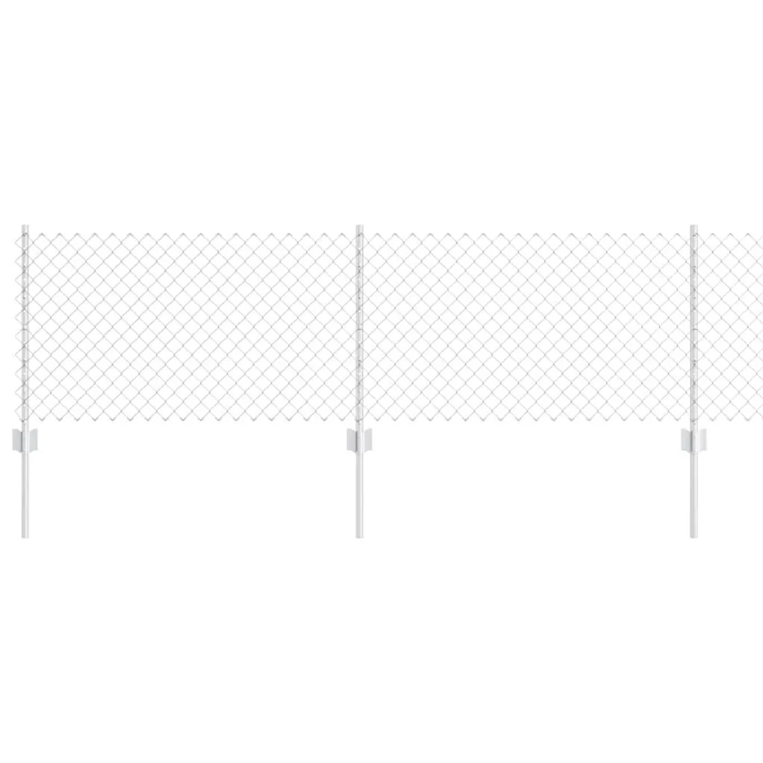 vidaXL Zaun mit Pfosten Silber 0,6 x 10 m Stahl 3336286 günstig online kaufen