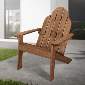 Brauner ML-Design Adirondack-Stuhl aus Tannenholz Massiv für Garten oder Terrasse.
