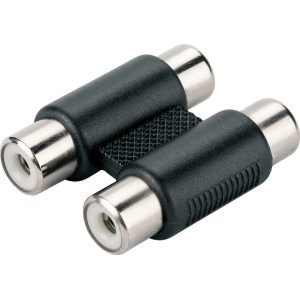Schwaiger Cinch-Adapter 2-fach, Kupplung zum Verbinden von Cinch-Kabeln, schwarz.