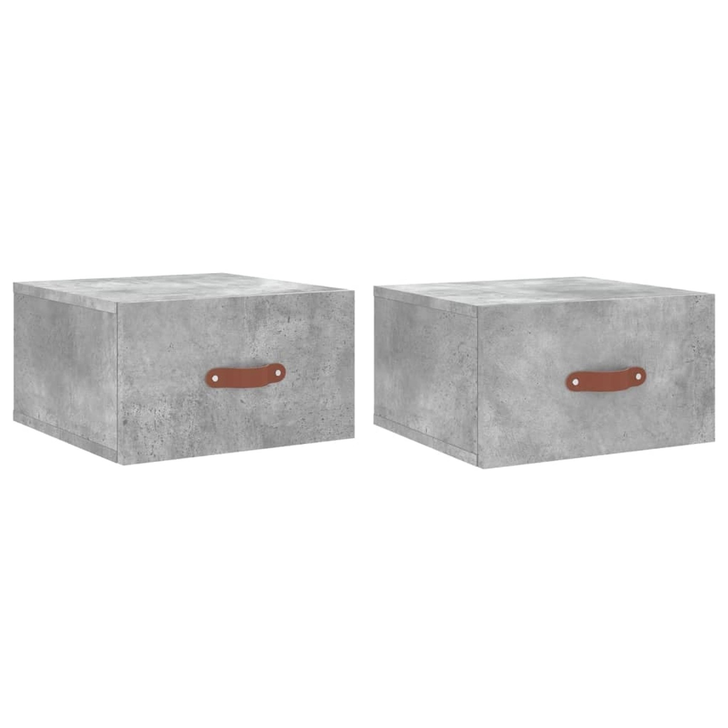 vidaXL Wand-Nachttische 2 Stk Betongrau 35x35x20 cm Modell 1