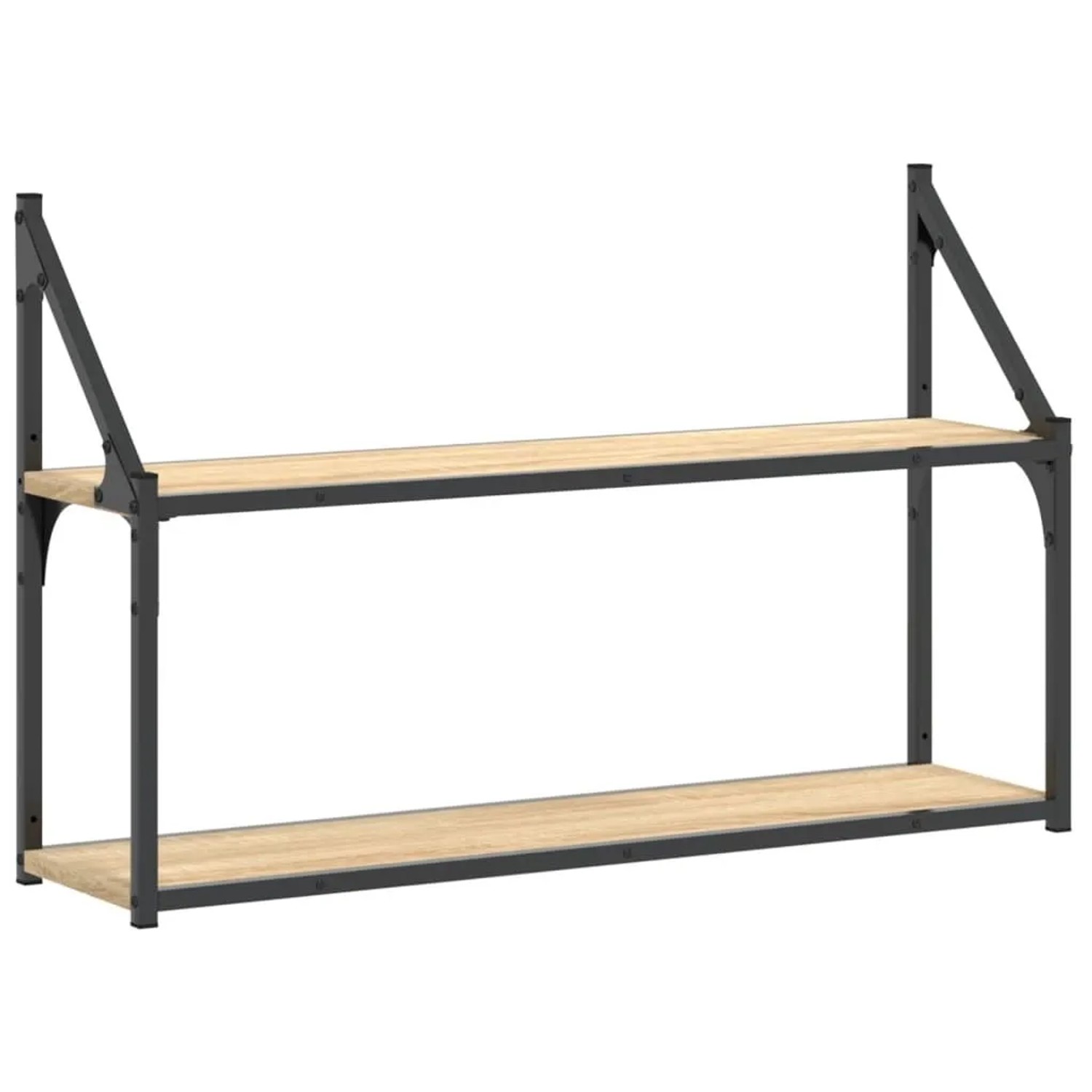 vidaXL Wandregal 2 Fächer Sonoma-Eiche 80x21x51 cm Holzwerkstoff 835465