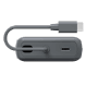 Anthrazitfarbener Hama Power Pack Travel mit integriertem USB-C Kabel und zwei USB-C Ausgängen.