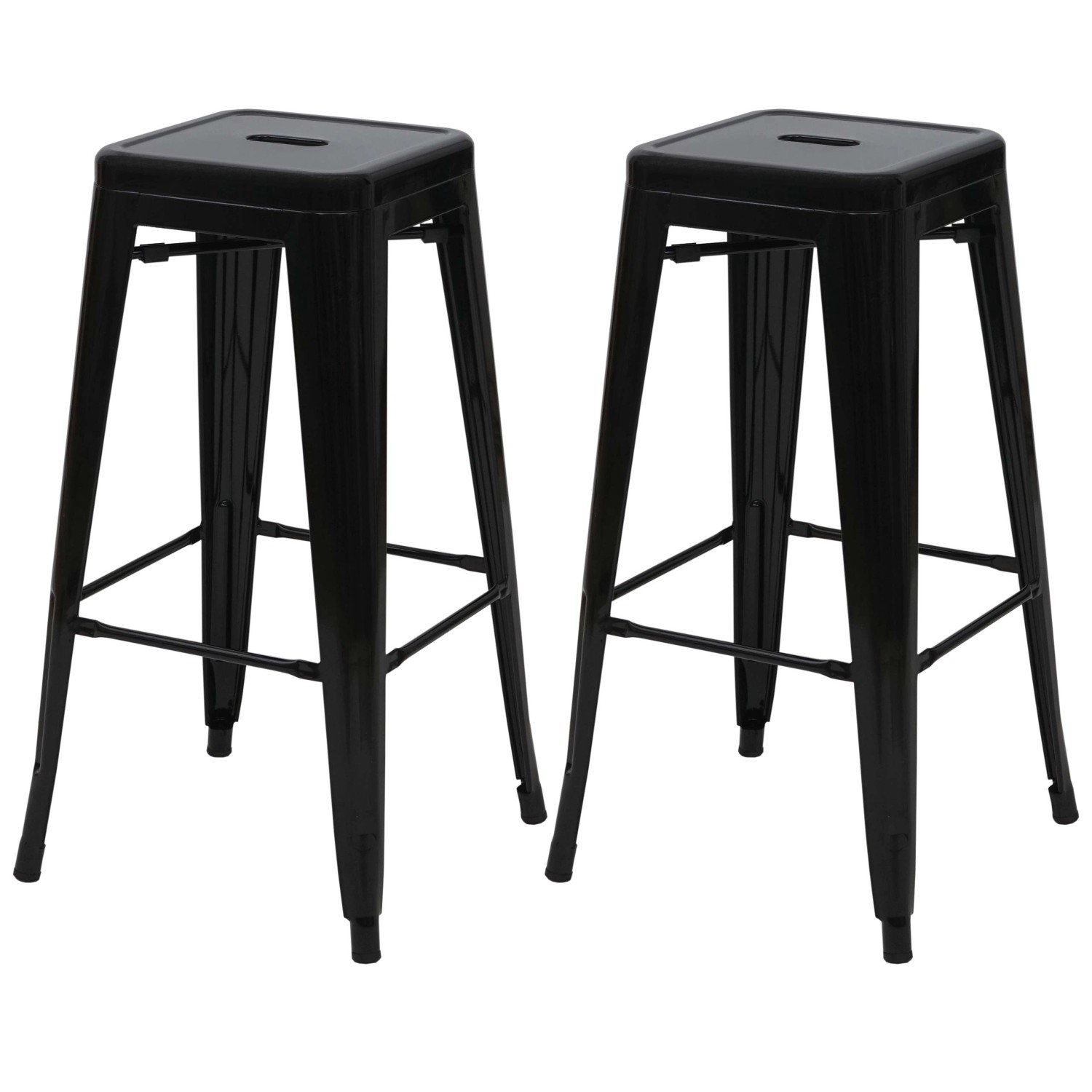 PROREGAL 2er-Set Barhocker Sitzhöhe 77cm Metall Industriedesign Stapelbar S günstig online kaufen