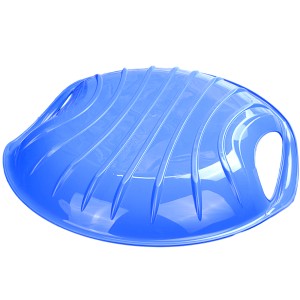 Blauer Ondis24 Tellerschlitten Kamikaze (60cm) mit Griffen für Winterspaß.