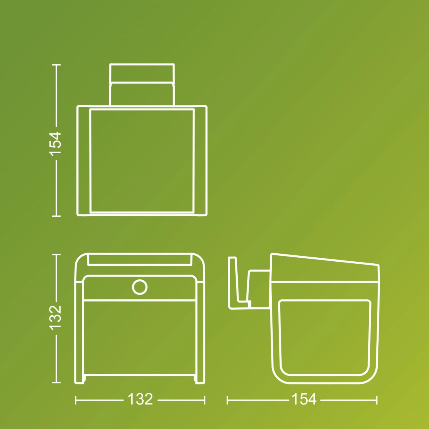 Technische Zeichnung der schwarzen Philips Ezra Solar Wandleuchte mit Maßangaben.