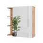 Vicco Spiegelschrank Fynn in Goldkraft Eiche mit Ablagen, 62x64 cm. Badmöbel zur Wandmontage.
