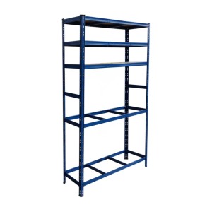 Relaxdays Reifenregal Stahl Blau Höhenverstellbar für 12 Reifen mit 3 MDF-Ablagen 210 cm x 120 cm x 40 cm
