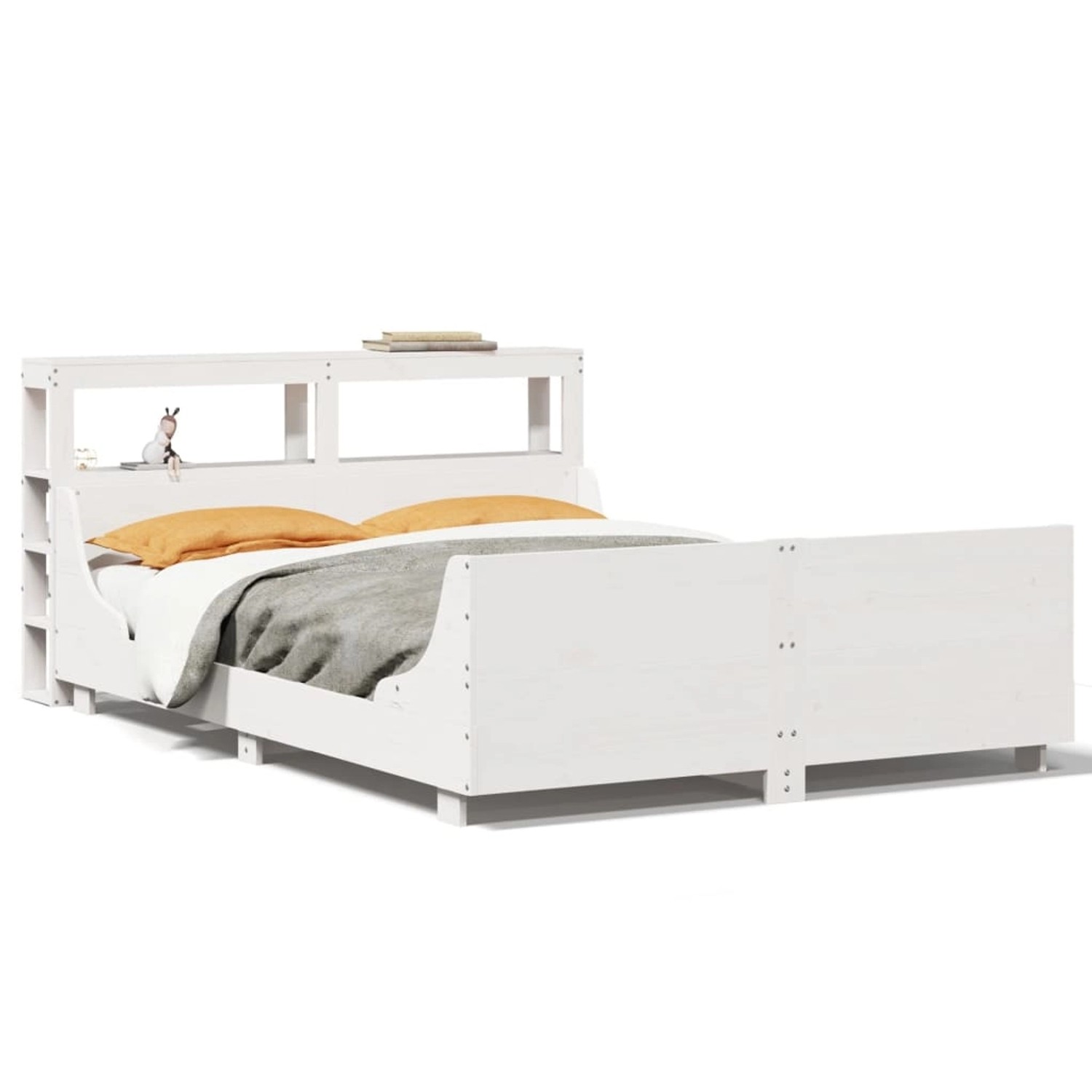 vidaXL Massivholzbett ohne Matratze Weiß 140x190 cm Kiefernholz 3306472 günstig online kaufen