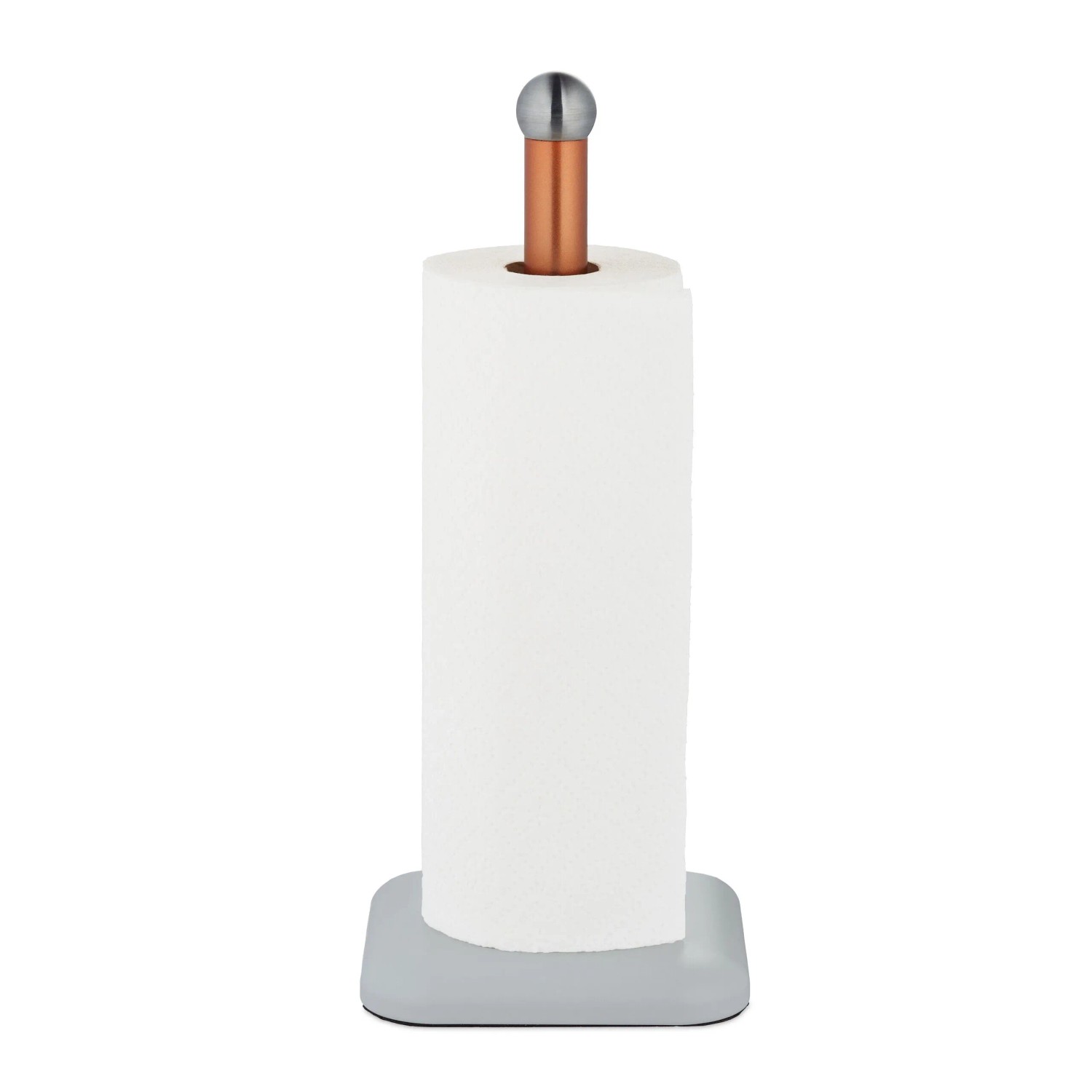 Relaxdays Küchenrollenhalter Edelstahl Weiß Kupfer Silber Standfest 36 cm x 15 cm x 15 cm 0,7 kg